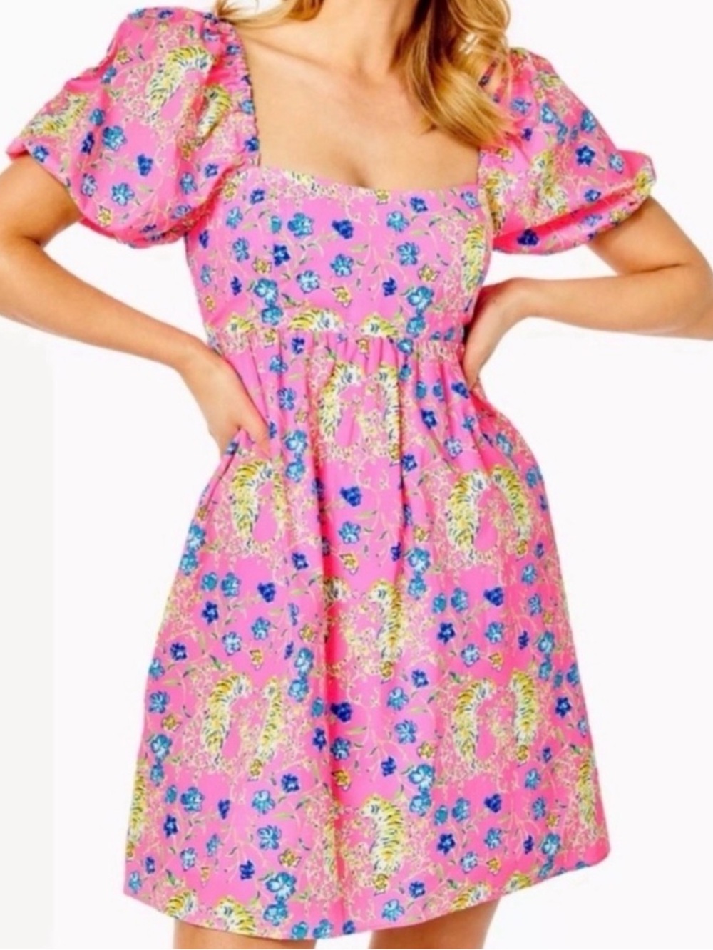 Lilly Pulitzer Kay Babydoll Dress tiger Garden - Picture 2 of 7